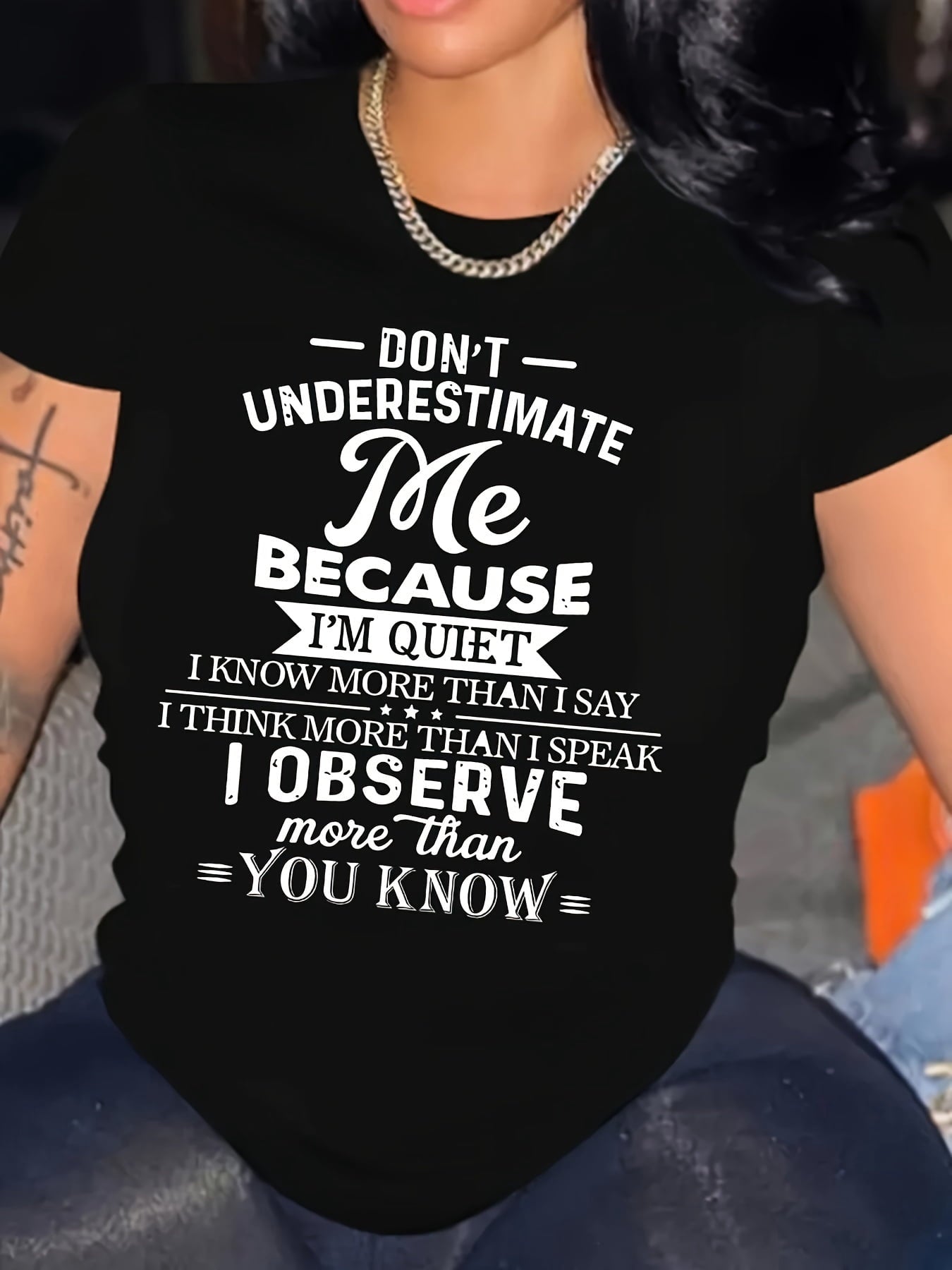 Women'S T-Shirt with Letter Print, Round Neck, Short Sleeves, Perfect for Casual Wear, a Basic Weekend Staple with a Regular Fit