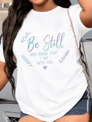 Women's Christian Inspirational Graphic T-Shirt, Faith Inspired Typography Print Crew Neck Short Sleeve Casual Tee