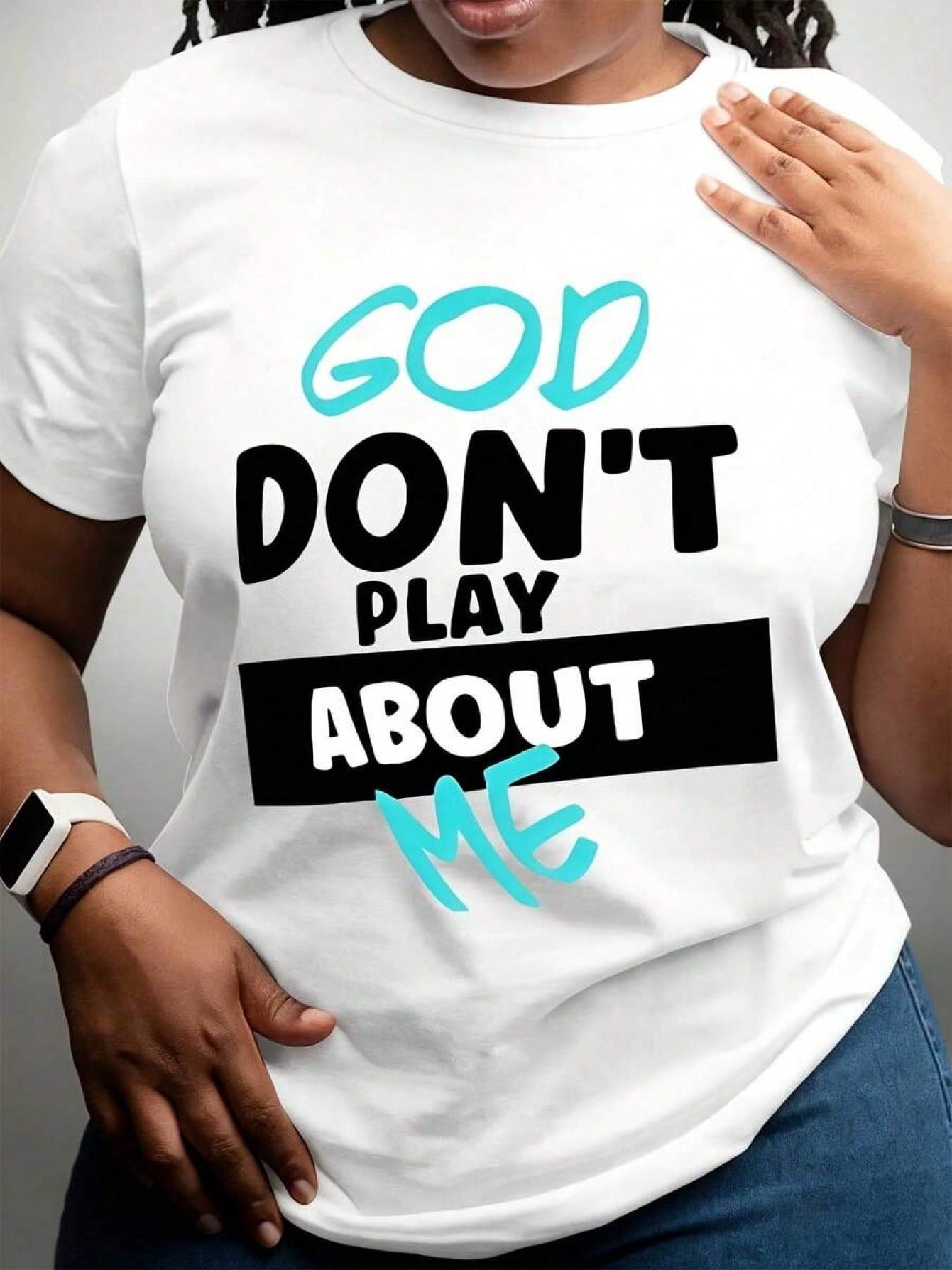 Women's T-Shirt, "God Doesn't Hurt Me,"