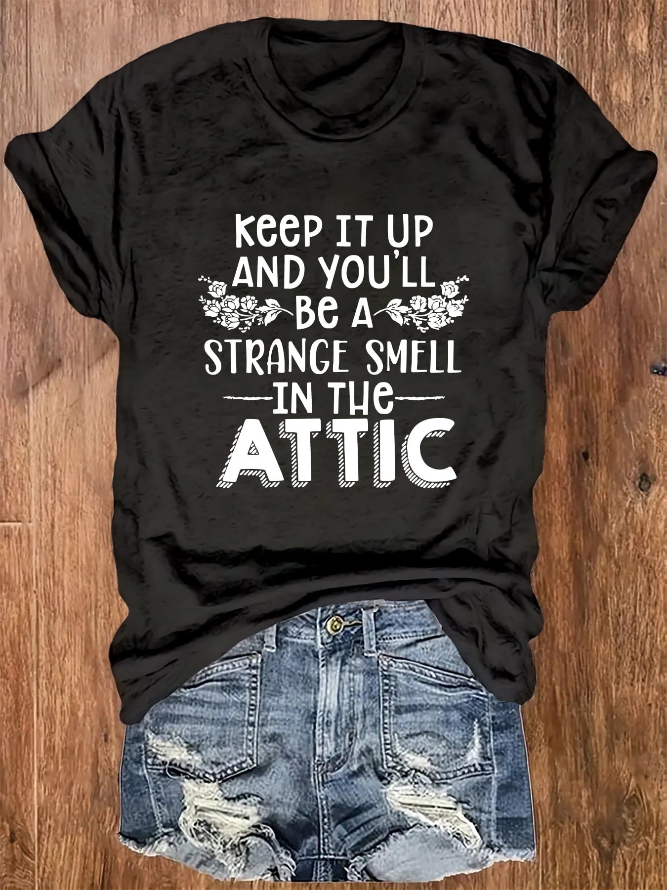 Women's Vintage Humor Graphic Tee, Funny Sarcastic Quote Print T-Shirt, Soft Crew Neck Casual Short Sleeve Top, Everyday Fashion Gift
