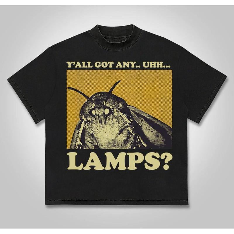Y'all Got Any Uhh... Lamps? Slogan T-Shirt - Fitted Crew Neck Short Sleeve Top for Men & Women - Soft Cotton Tee for Summer Home Wear Crewneck Classic