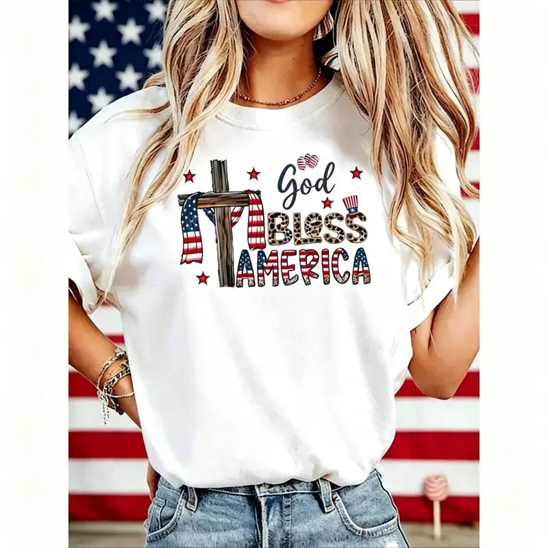 God Bless America Women T-shirt 250 Years America Anniversary USA 250th Birthday Gift Shirt Unisex Crew neck T-shirt for Men And Women