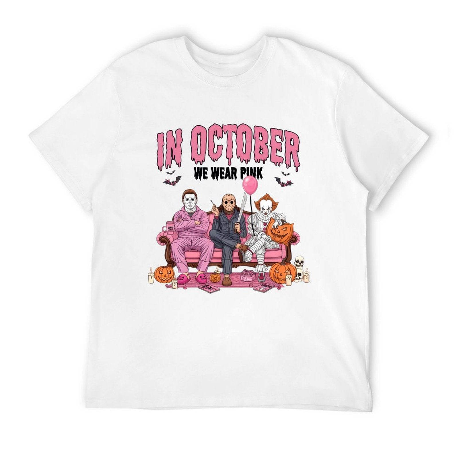 Halloween Ghosts Pumpkins Candy Design Graphic T-Shirt