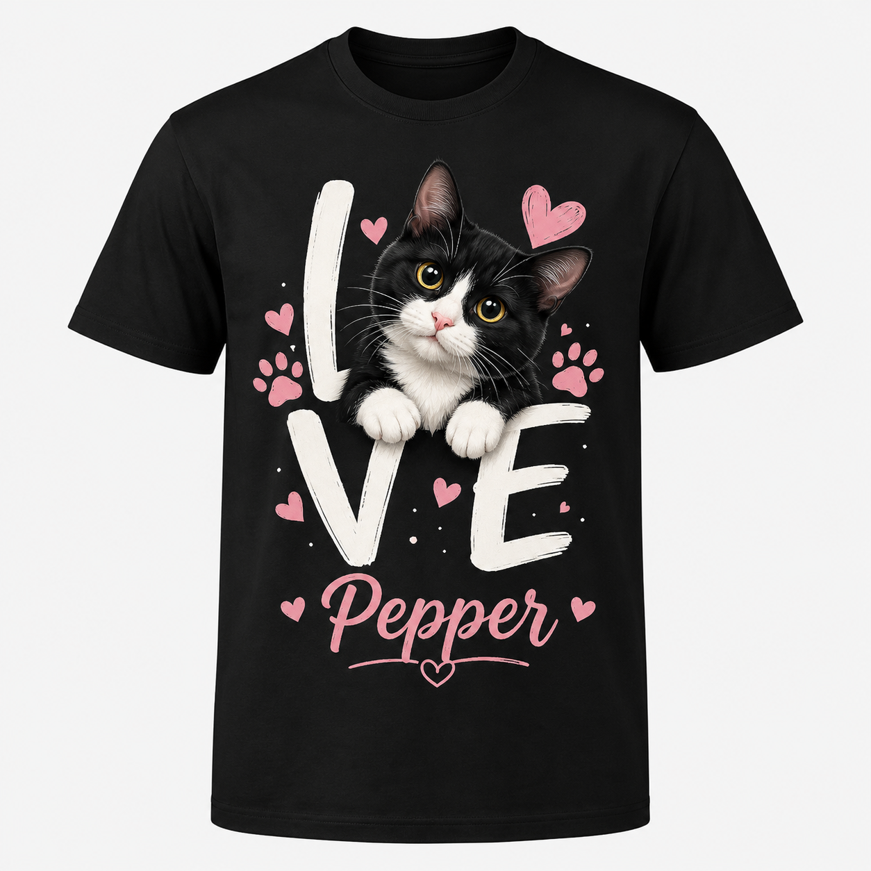 Custom Pet Photo T-Shirt Personalized Dog Cat Graphic Tee-05