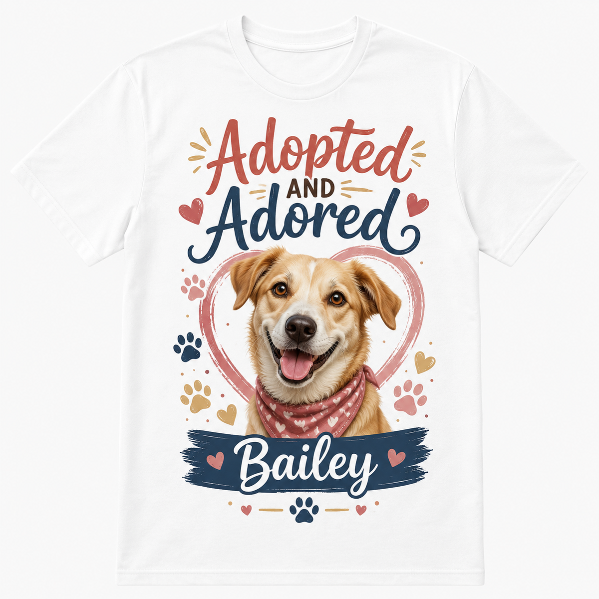 Custom Pet Photo T-Shirt Personalized Dog Cat Graphic Tee-02