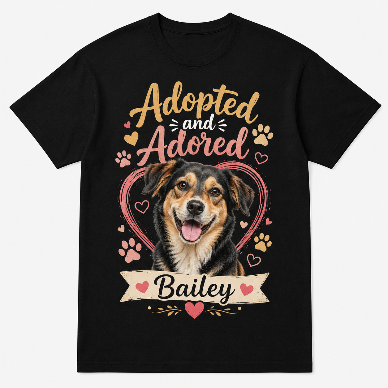 Custom Pet Photo T-Shirt Personalized Dog Cat Graphic Tee-02