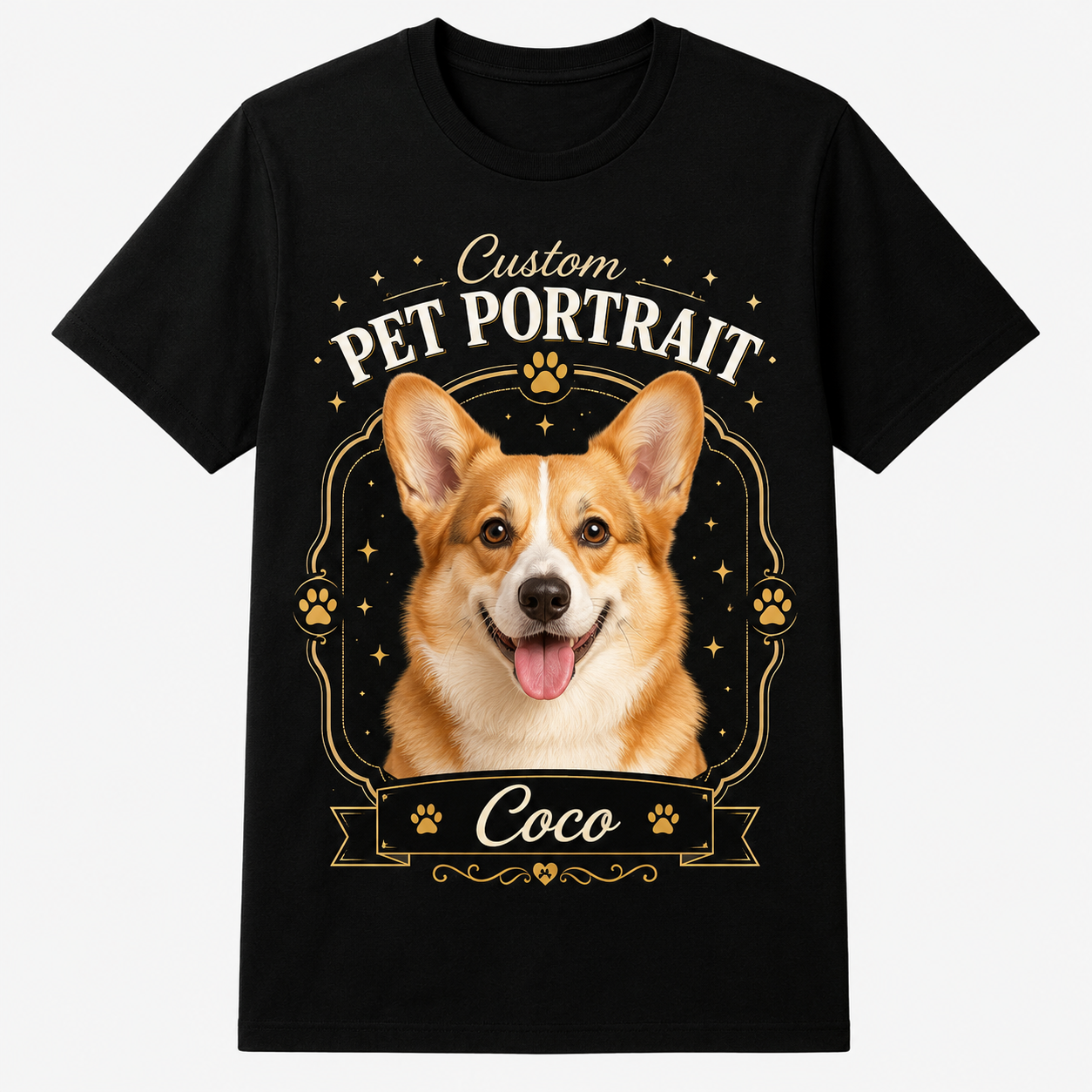 Custom Pet Photo T-Shirt Personalized Dog Cat Graphic Tee-03
