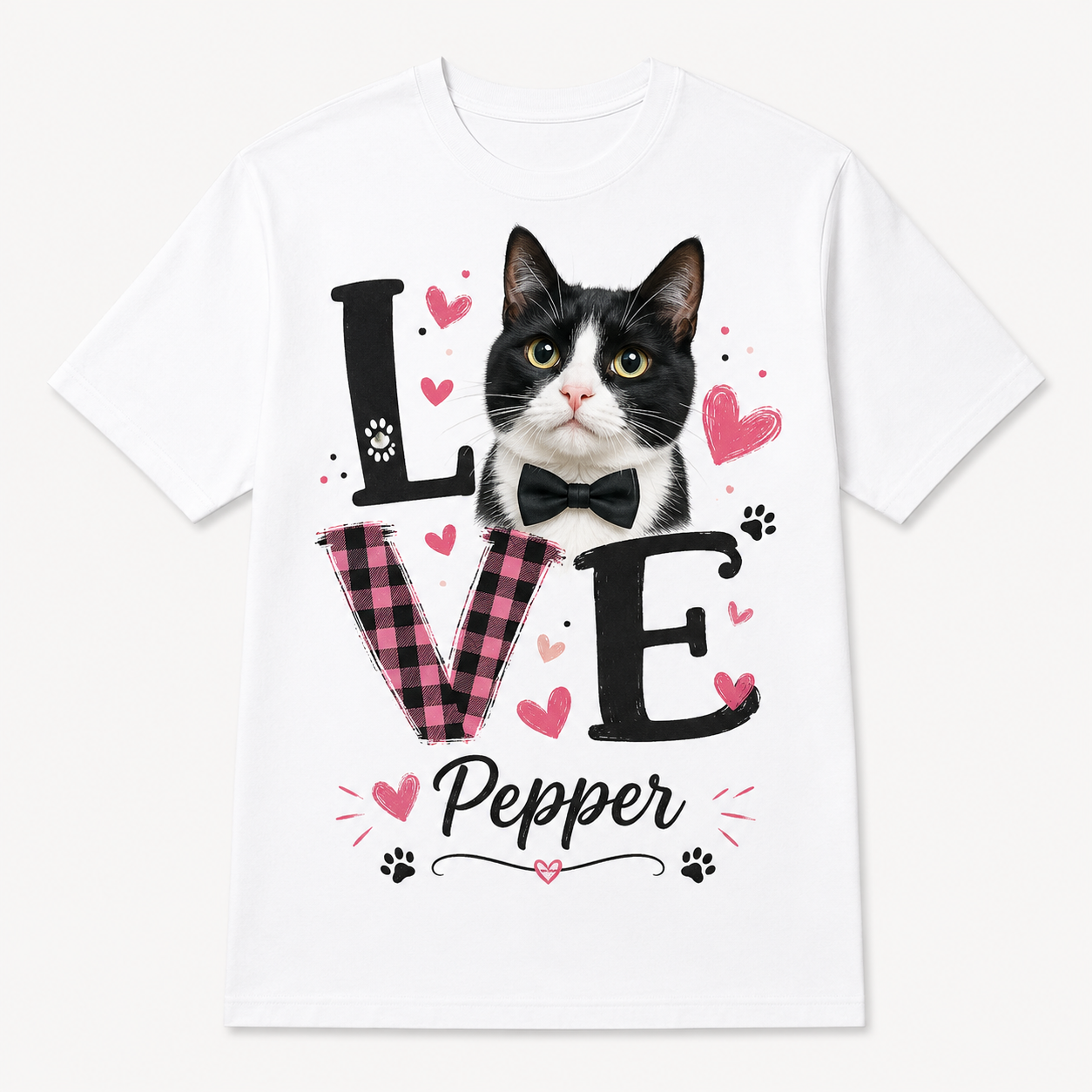 Custom Pet Photo T-Shirt Personalized Dog Cat Graphic Tee-05
