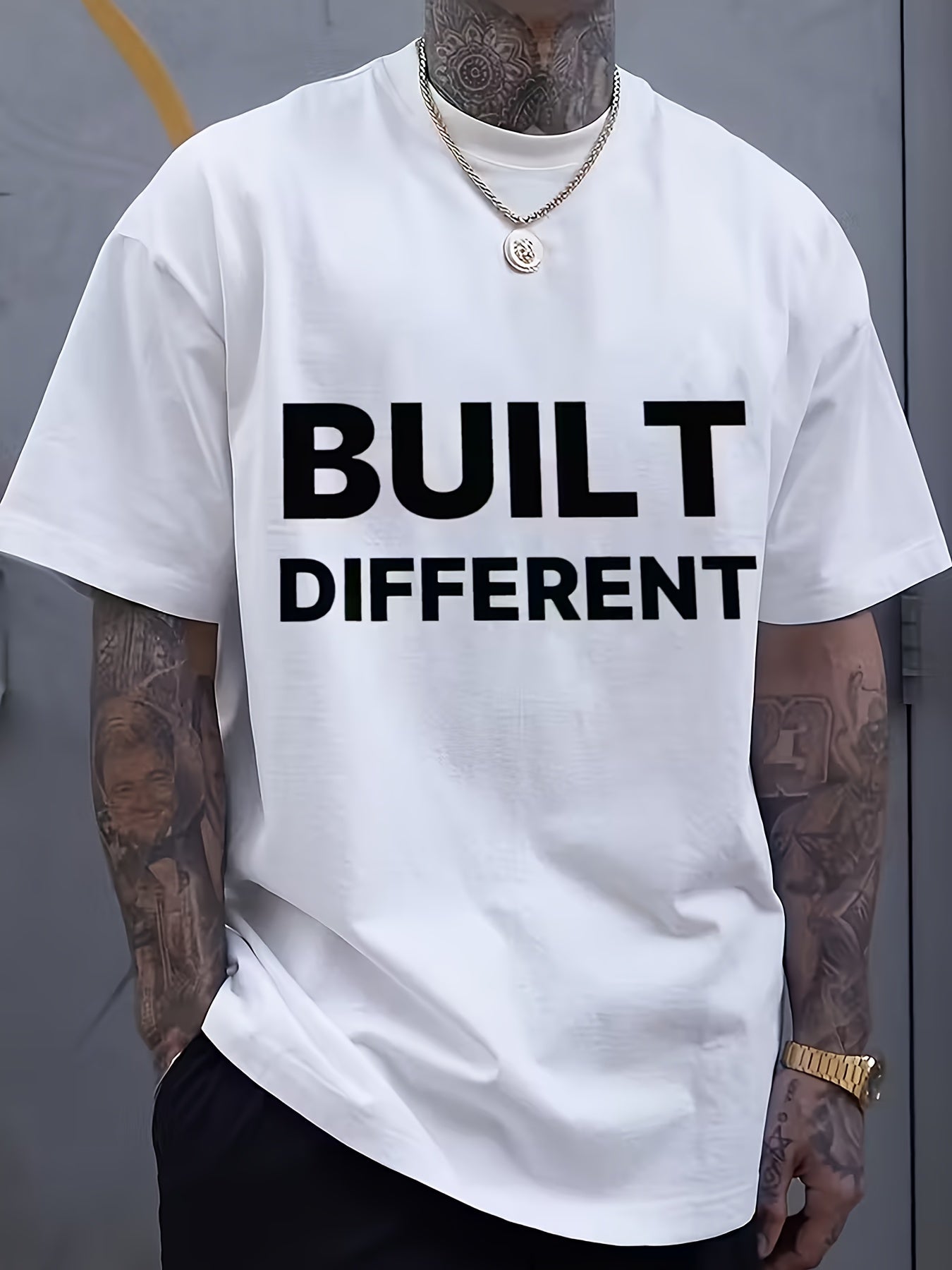 Men'S Loose T-Shirt | Unique Casual Wear, Soft and Breathable, Casual Sports Shirt, All Sizes Available, Urban Fashion, Crew Neck, Geometric-pattern, Short Sleeve