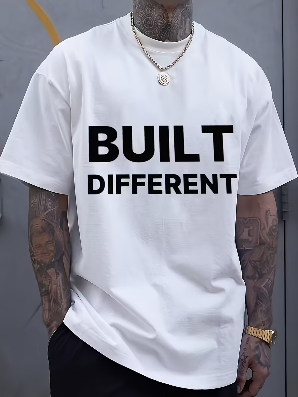 Men'S Loose T-Shirt | Unique Casual Wear, Soft and Breathable, Casual Sports Shirt, All Sizes Available, Urban Fashion, Crew Neck, Geometric-pattern, Short Sleeve