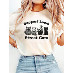 Raccoon TShirt, Support Local Street Cats Shirt, Funny Raccoon TShirt, Y2K TShirt, Cat TShirt