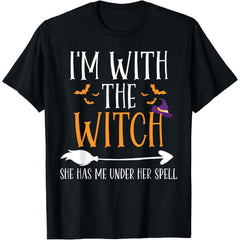I'm With The Witch Funny Halloween T-Shirt
