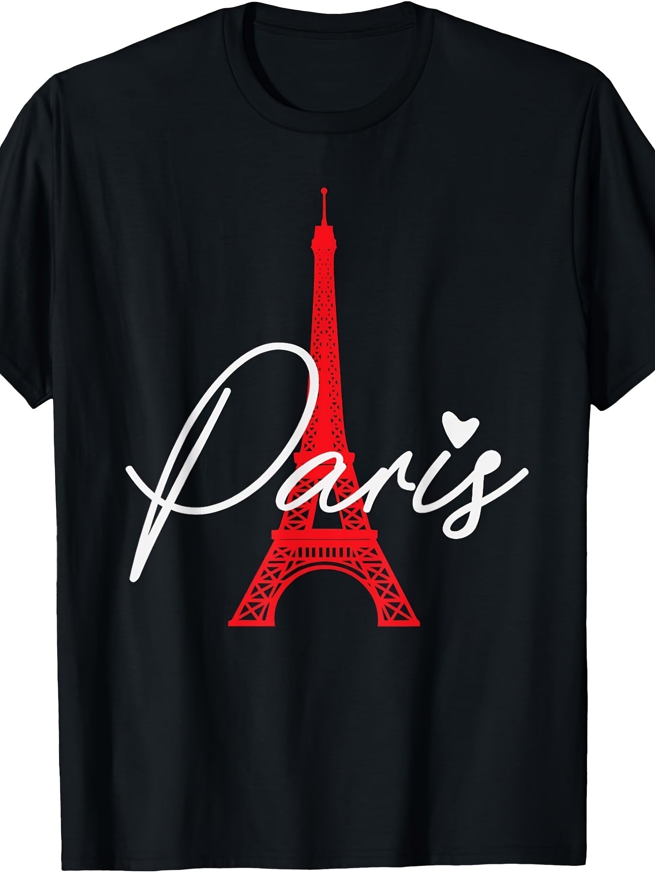 Unisex Paris Eiffel Tower Graphic T-Shirt, France Travel Shirt, Crew Neck Short Sleeve Casual Graphic Tee for Men and Women