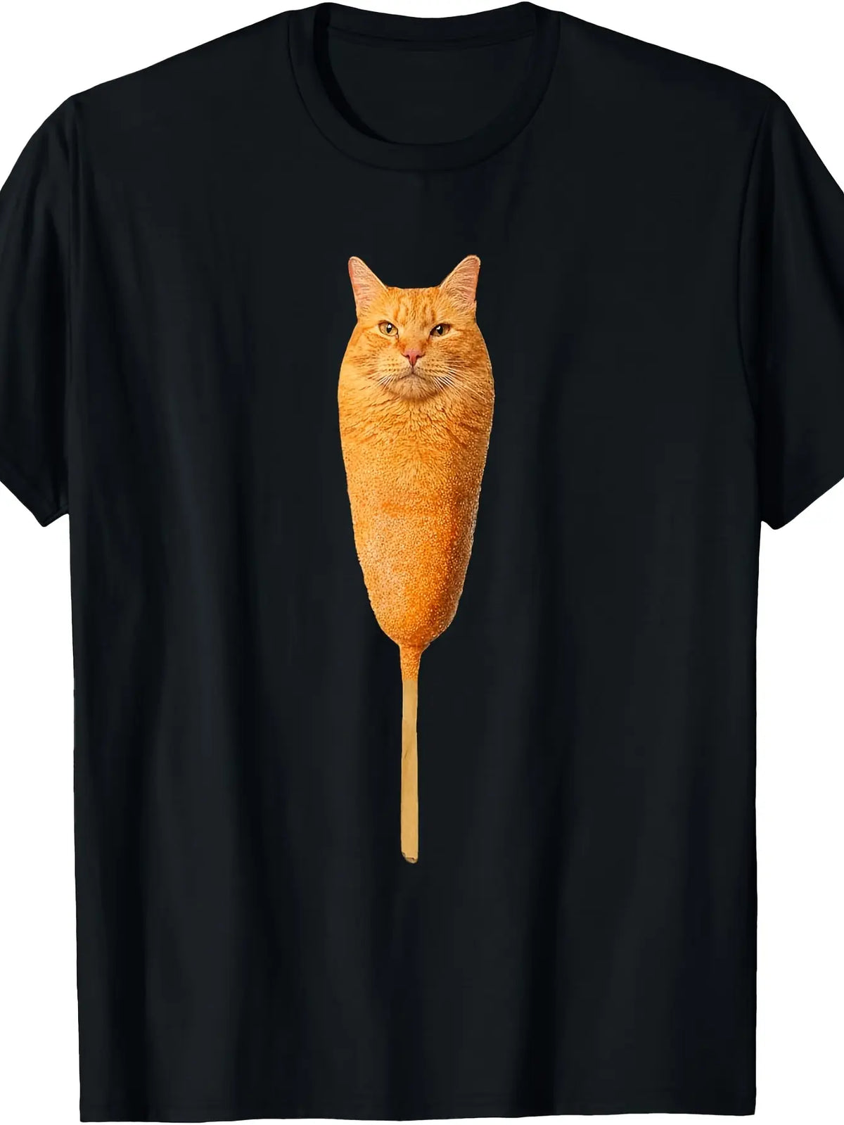 Corndog Cat Meme T Shirt All Weather Comfortable Soft Short Sleeved Shirt Fun Short Sleeved Shirt