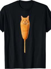 Corndog Cat Meme T Shirt All Weather Comfortable Soft Short Sleeved Shirt Fun Short Sleeved Shirt