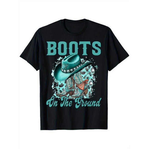 Western Cowboy Boot Graphic T-Shirt