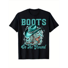 Western Cowboy Boot Graphic T-Shirt