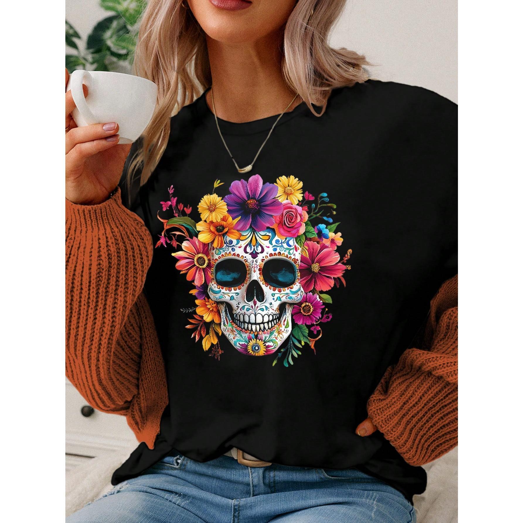 Hand-Painted Placement Print Pattern T-Shirt