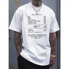 JESUS PAID IT ALL Graphic Print Tee - Soft, Breathable, Casual Short Sleeve T-Shirt for Unisex - Perfect for Summer, Outdoor Activities, and Faith-Based Events