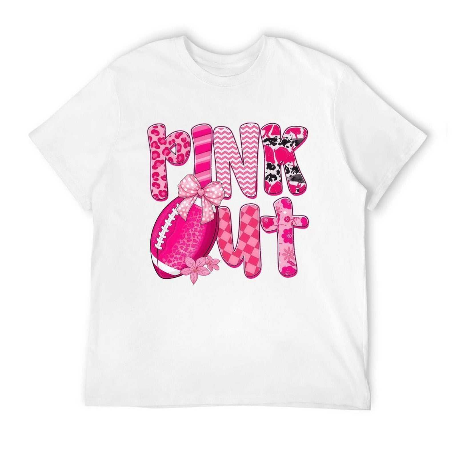 "Pink Out" Graphic Shirt With Football And Bow Details T-Shirt