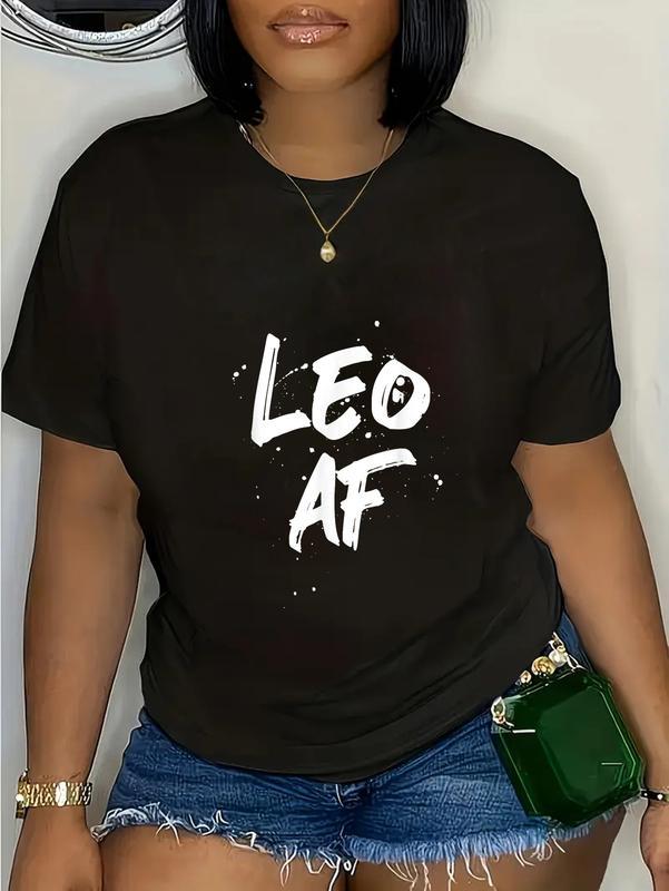 cotton Leo AF Zodiac Sign Horoscope Birthday funny T-Shirt Fashion printing Tshirt for women graphic tees