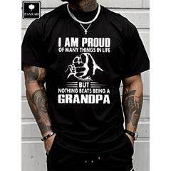 PAYEAH Proud Of Many Things In LifeNothing Being A Grandpa Monogrammed T-Shirt 100% Heavy Cotton T Shirt