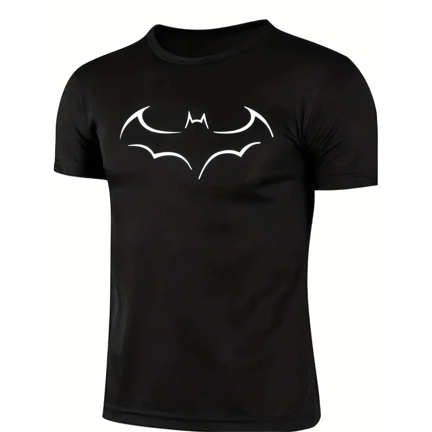 Minimalist Bat Graphic T-Shirt Black Streetwear Tee | Y2K Gothic Aesthetic | Casual Short Sleeve Unisex Top