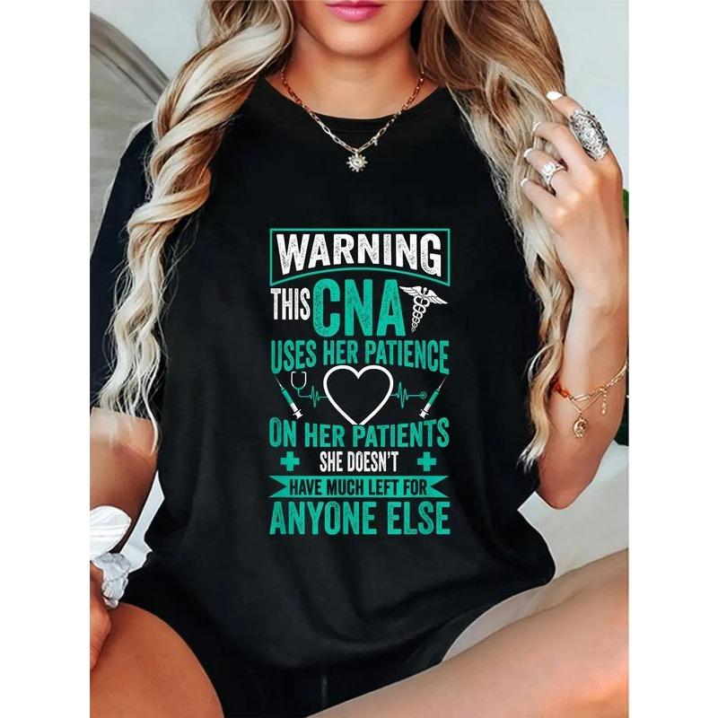 100% Cotton CNA Nurse - Certified Nurse Assistance T-Shirt Casual Short Sleeve Shirt