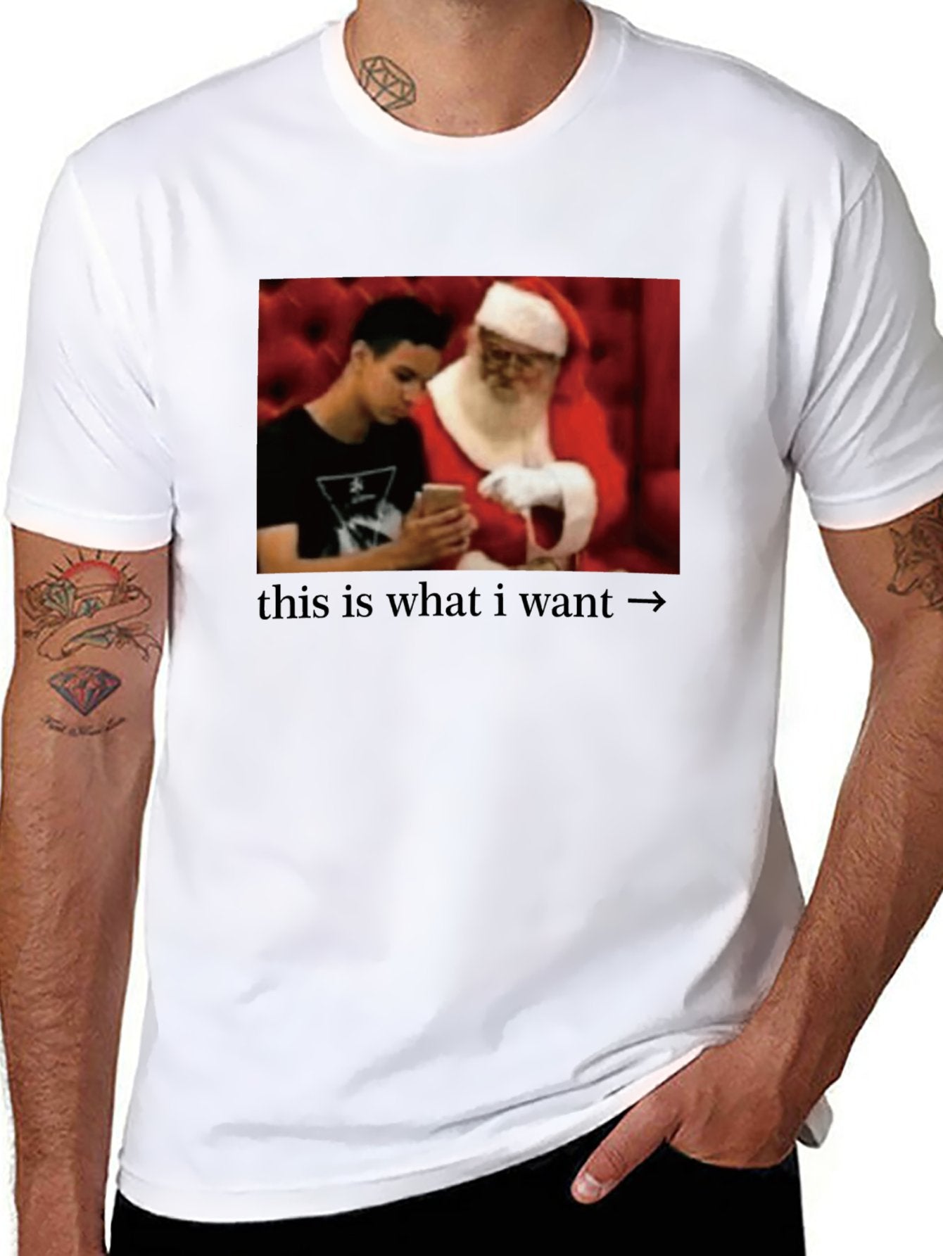 Santa gift funny shirt "this is what i want"Unisex graphic tee