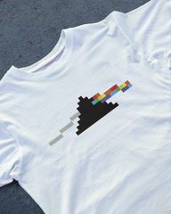 DIYANYONE Original Pixel Art T-shirt: Dark Side of the Moon 8-Bit Prism Pink Floyd