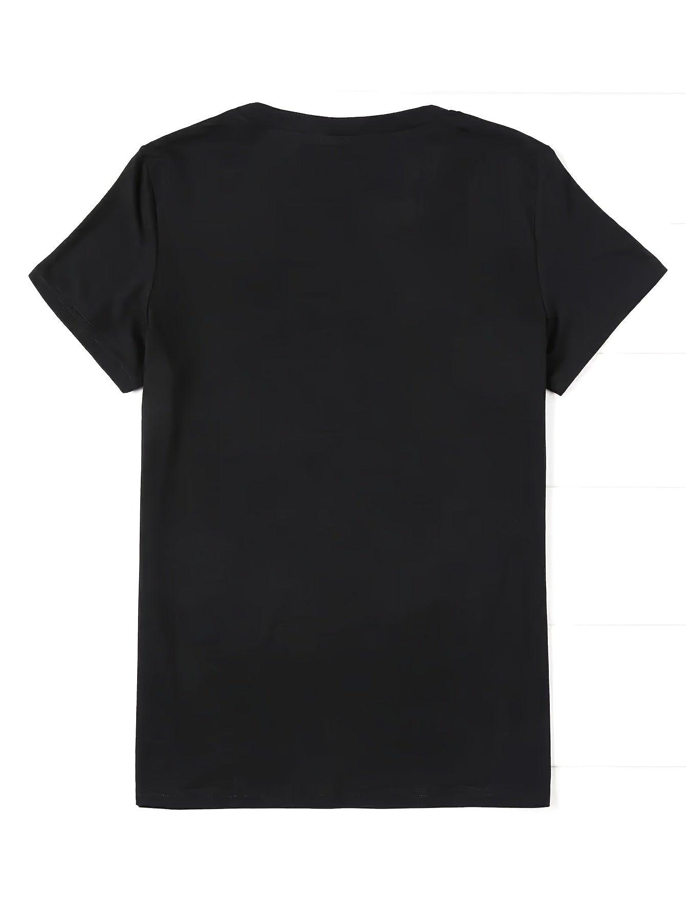 Spring And Summer Women'S Casual Short-Sleeve T-Shirt with Floral And Letter Print Round Neck Design.