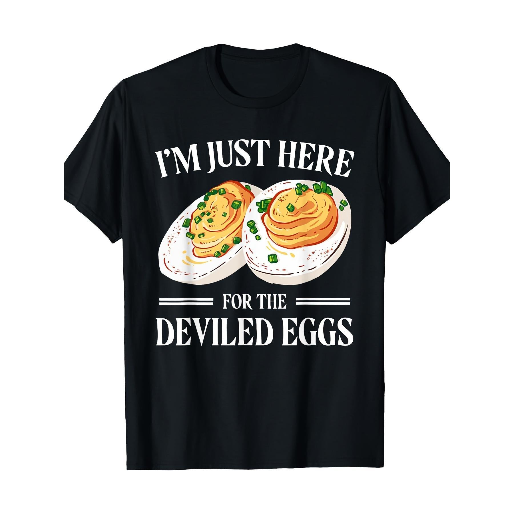Men'S Casual T-Shirt Featuring an Interesting Demon Egg Design - Short-Sleeved, Round Neck
