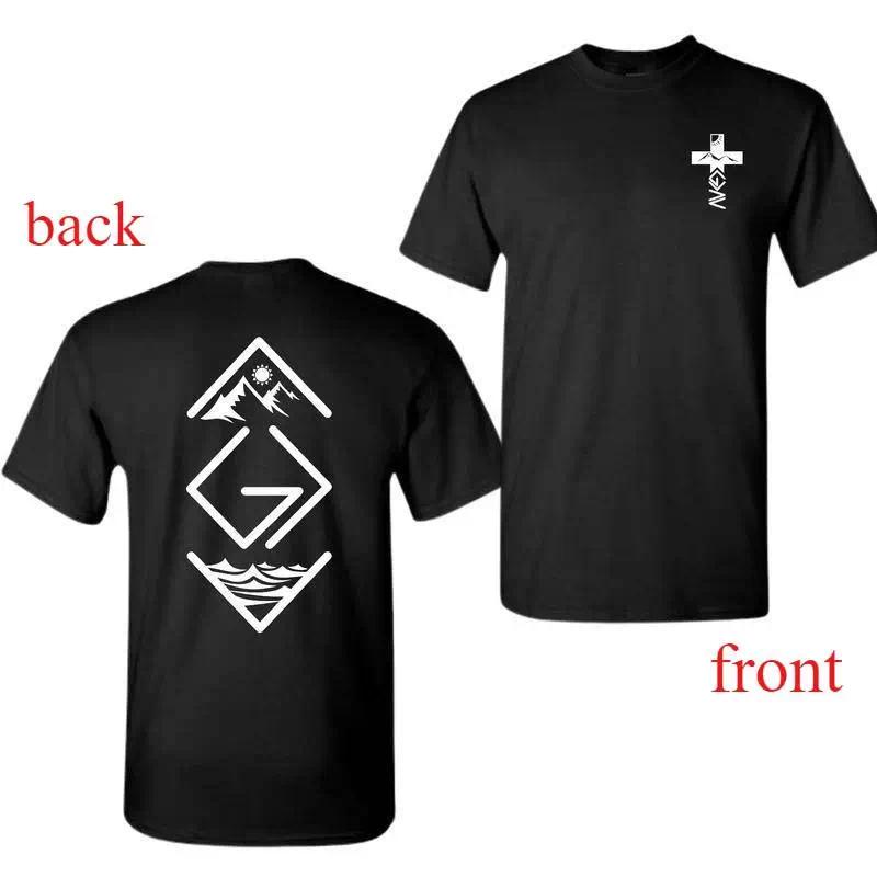 God Is Greater Than The Highs And Lows 2 Sided T-Shirt, Christian Shirt, Cross on Sleeve, Couples Gift, Graphic Tees, Unisex Shirt