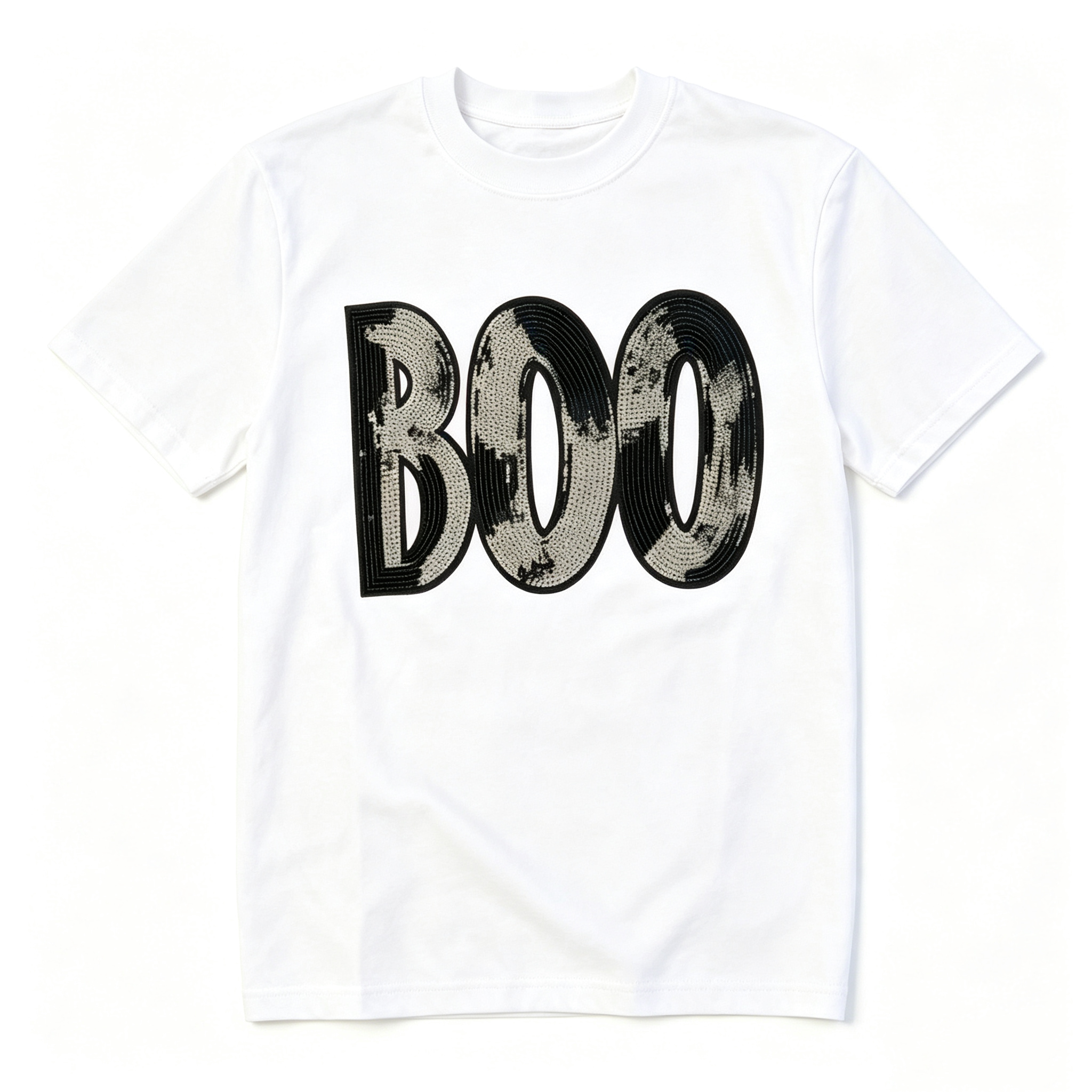 Women's Boo sequin patch Halloween T-shirt Halloween party outfits, Halloween gifts For Family And Friend