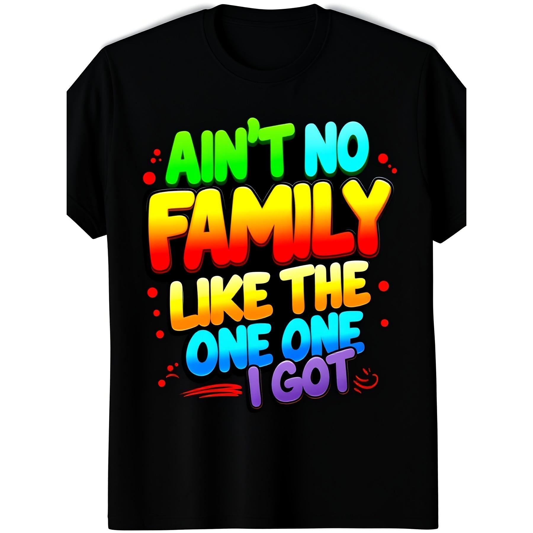 “Ain’t No Family Like The One I Got” 2026 Reunion Tee – Matching Black Retro Graphic Shirt for Women Men, Soft Casual Crewneck
