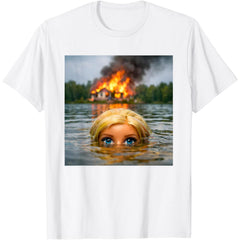 Funny Doll Face Clothes Meme Women Men Vintage Swimming Graphic Unisex T-Shirt