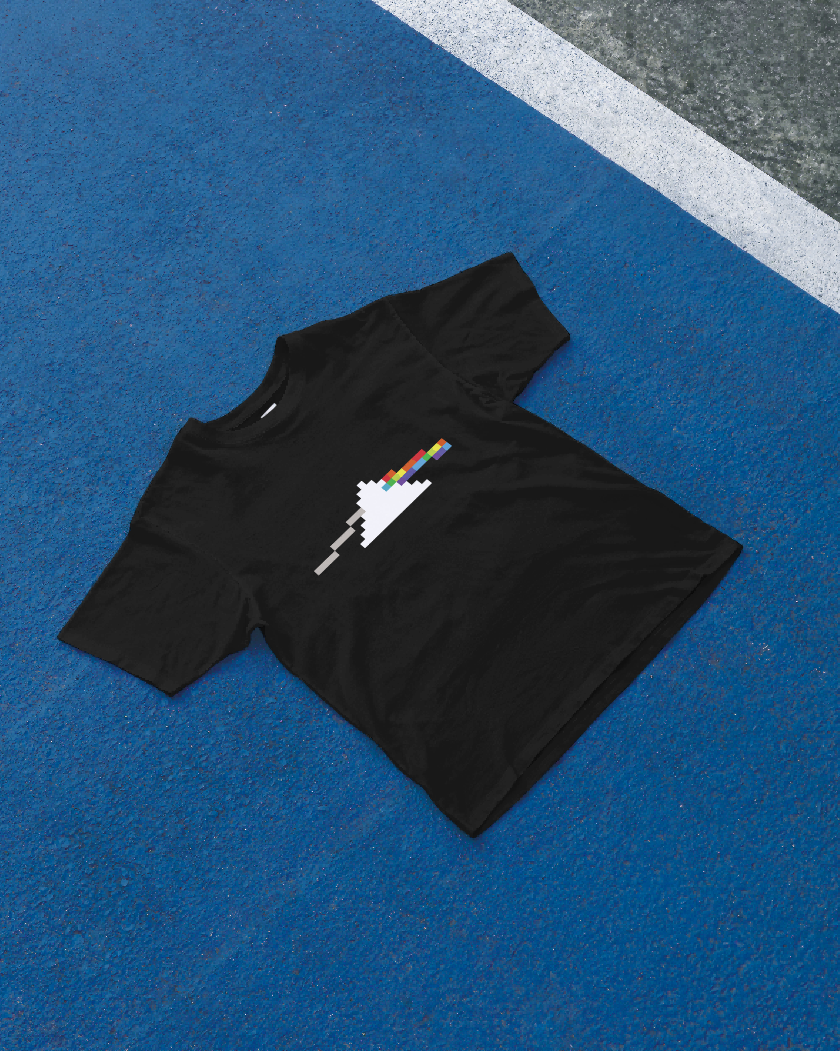 DIYANYONE Original Pixel Art T-shirt: Dark Side of the Moon 8-Bit Prism Pink Floyd