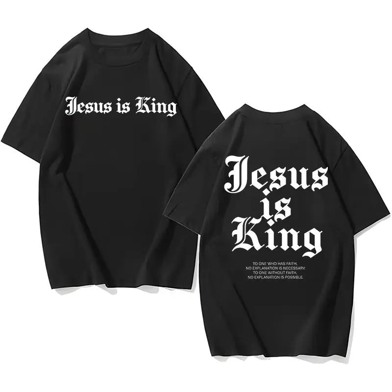 Jesus Is King Retro -Men's Casual Round Neck Short Sleeve Shirt, Perfect Choice For Summer Outing.