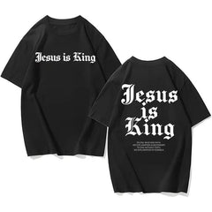Jesus Is King Retro -Men's Casual Round Neck Short Sleeve Shirt, Perfect Choice For Summer Outing.