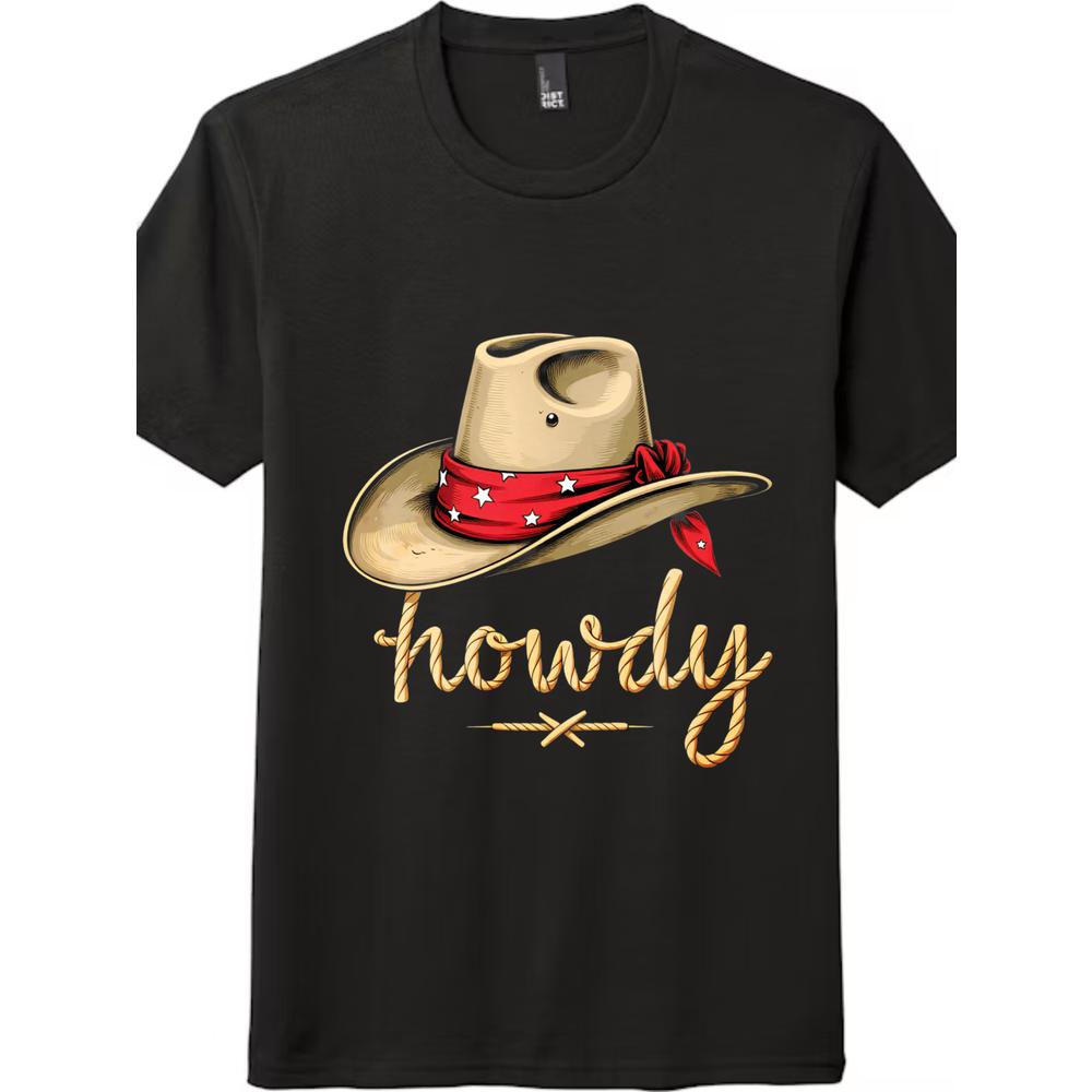 "Howdy" Cowboy Hat Western T-Shirt - Unisex Vintage Graphic Tee