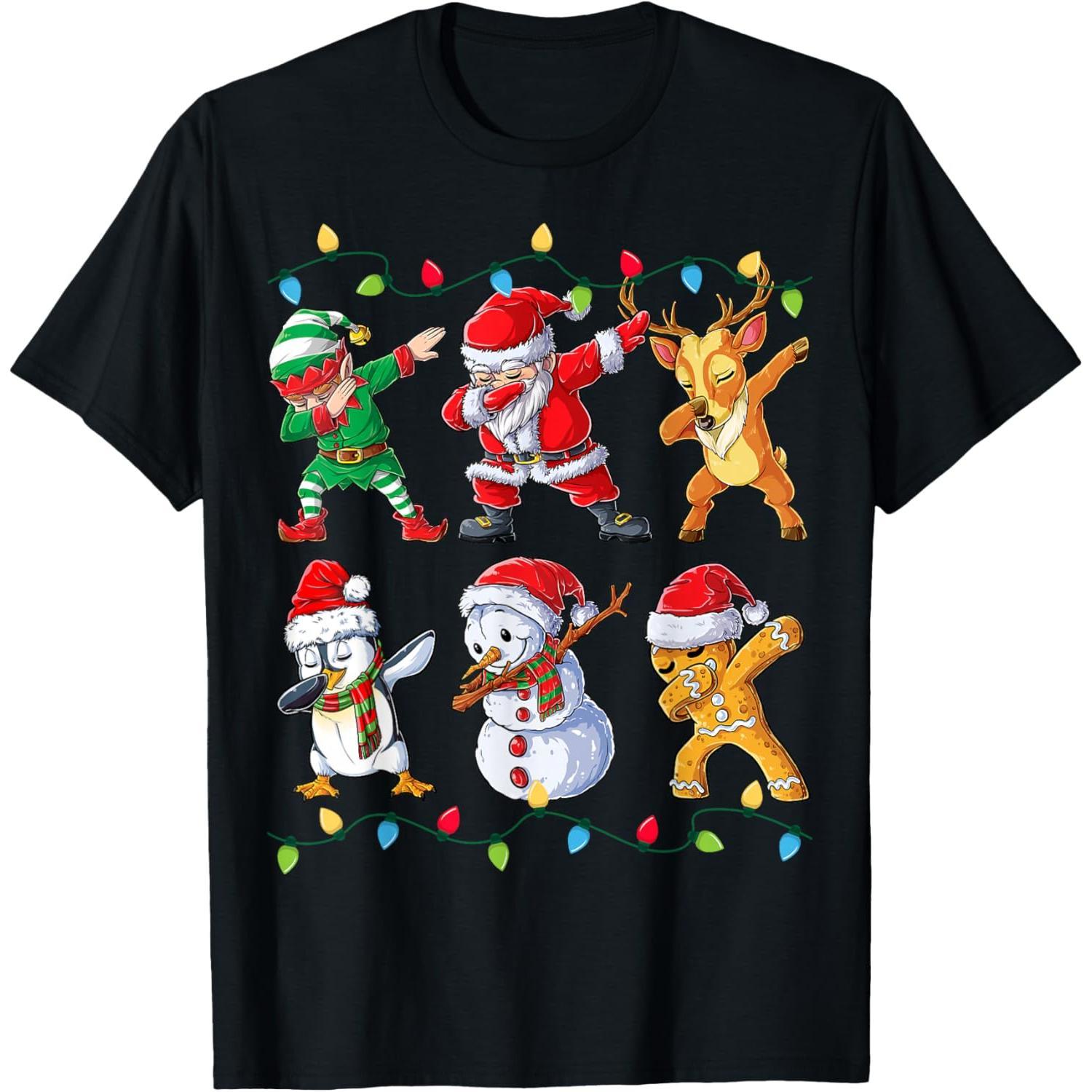 Dabbing Santa Elf Friends Christmas Xmas Dab T-Shirt