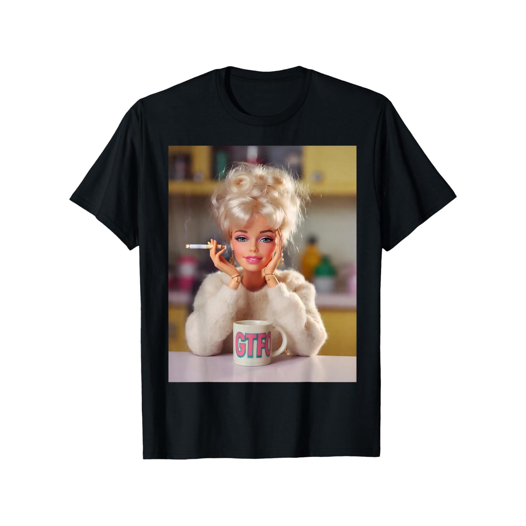 Distressed Doll Face Meme T-Shirt - Funny Creepy Reaction Graphic Tee, Unisex Casual Top