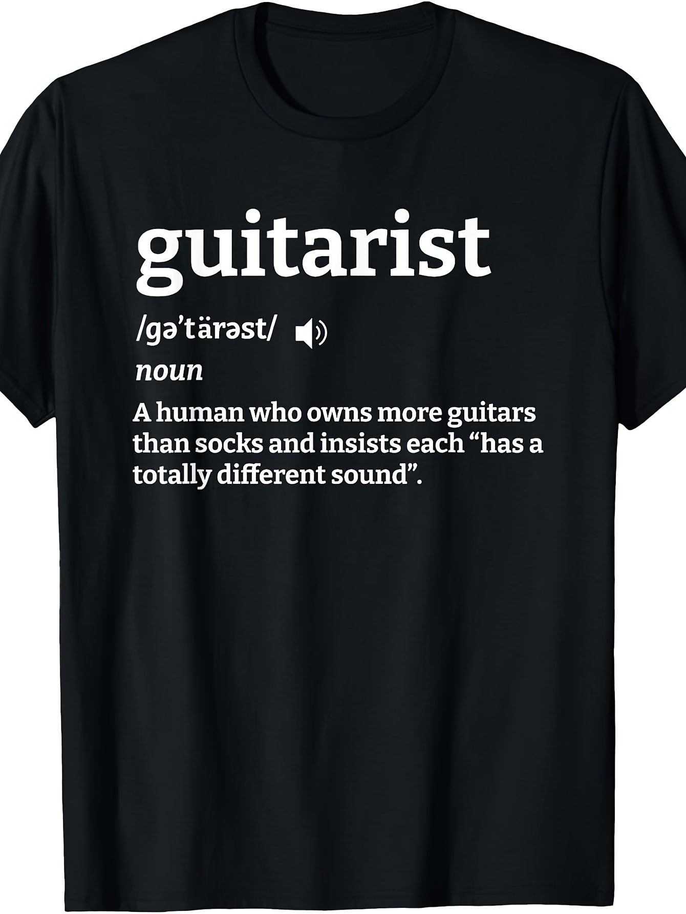 Guitarist Definition Funny Music Lover Graphic Tee for Men Women, Guitar Player Humor Short Sleeve T-Shirt, Casual Crew Neck Top for Musician Gift
