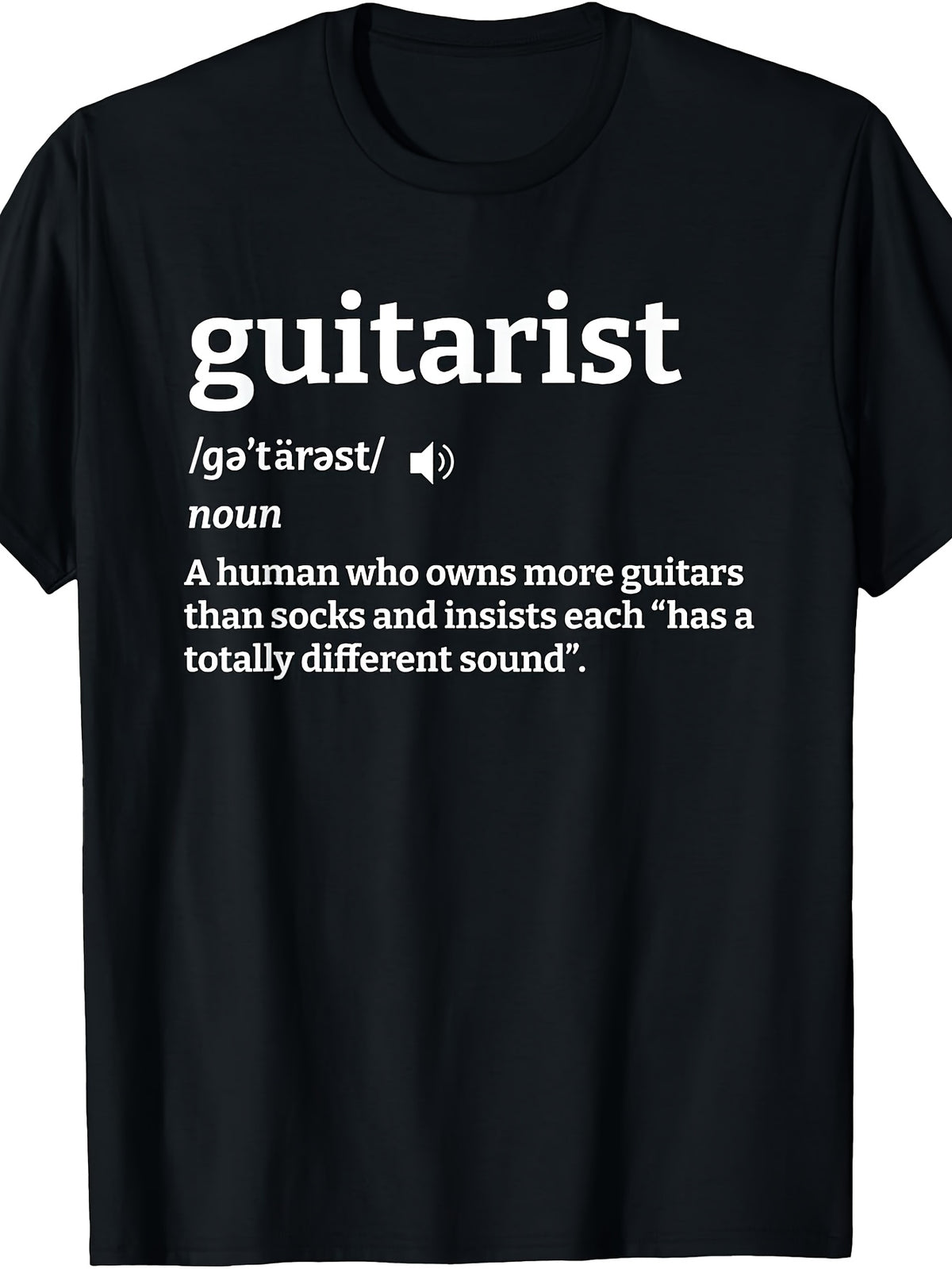 Guitarist Definition Funny Music Lover Graphic Tee for Men Women, Guitar Player Humor Short Sleeve T-Shirt, Casual Crew Neck Top for Musician Gift