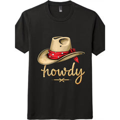 "Howdy" Cowboy Hat Western T-Shirt - Unisex Vintage Graphic Tee