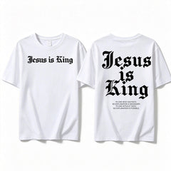Jesus Is King Retro -Men's Casual Round Neck Short Sleeve Shirt, Perfect Choice For Summer Outing.