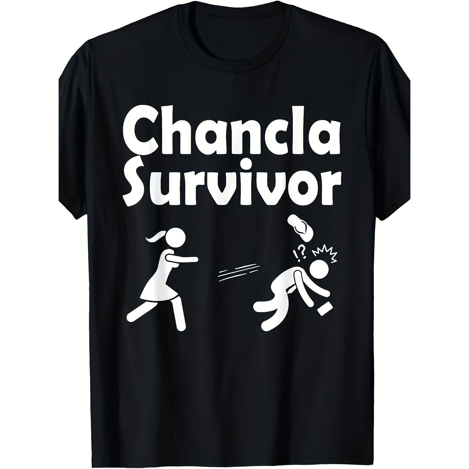 Chancla Survivor Graphic T-Shirt, Unisex Soft Cotton Crew Neck Tee, All Season Fun Trendy Tee, Great For Latino Culture & Spanish Humor Enthusiasts