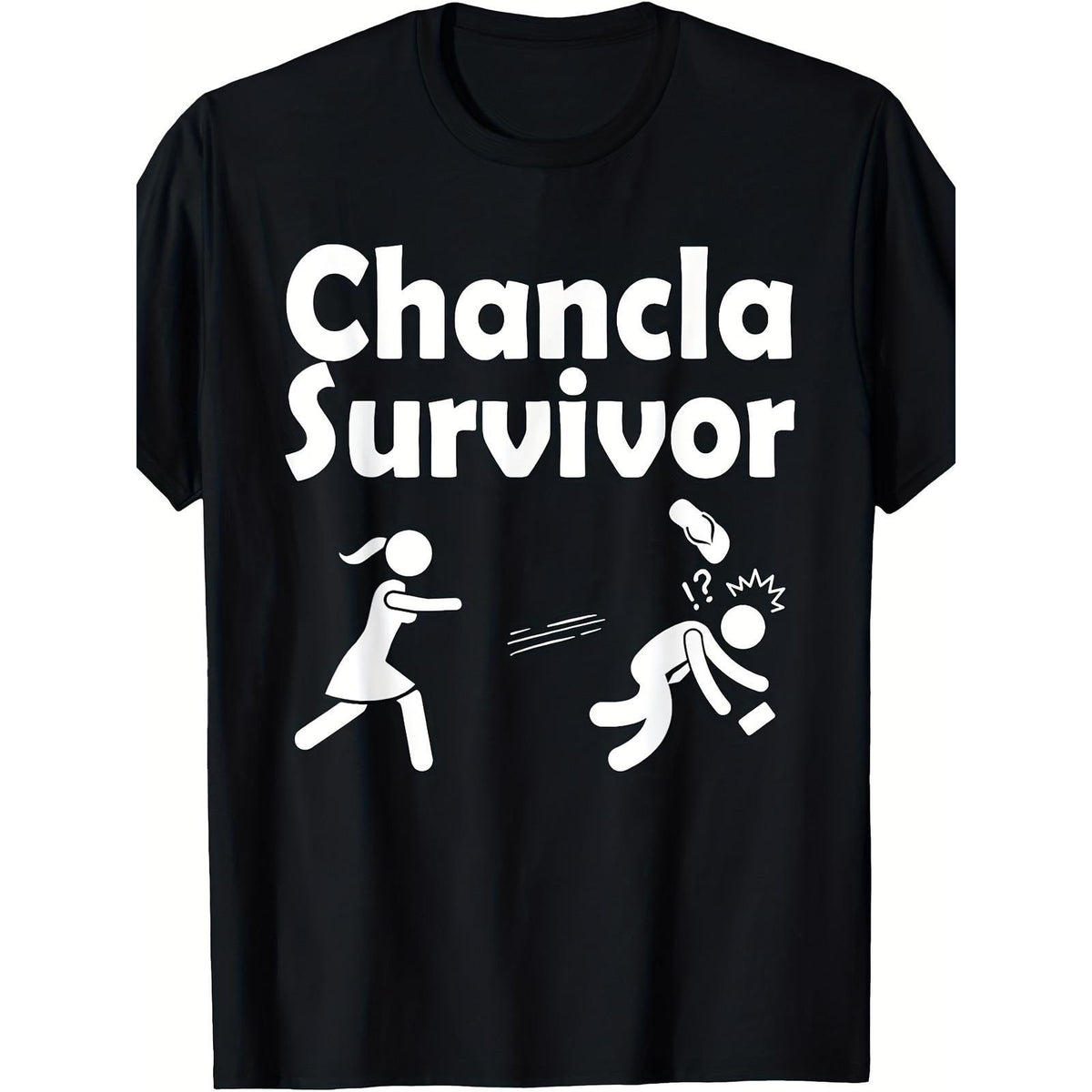 Chancla Survivor Graphic T-Shirt, Unisex Soft Cotton Crew Neck Tee, All Season Fun Trendy Tee, Great For Latino Culture & Spanish Humor Enthusiasts