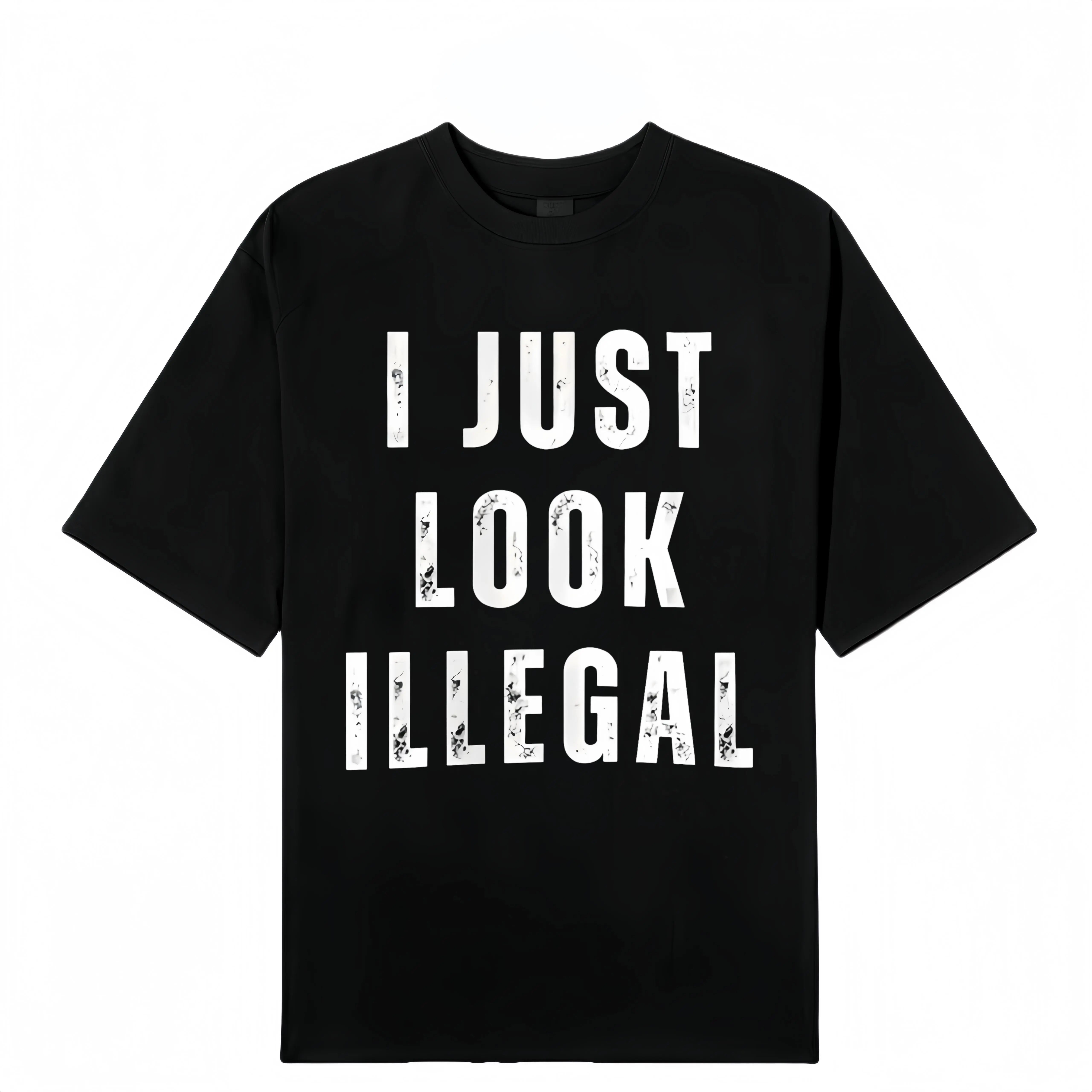 Men's Cotton Short-Sleeve Crewneck Tee - Menswear, Funny Immigration Statement, Retro Style Shirt, Gift for Men Unisex Graphic T‑Shirt