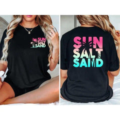 Sun Sand Salt Beach Shirt, Retro Shirt, Trendy Beach Shirts for Women, Summer Vacation Shirts, Womens Beach Shirt